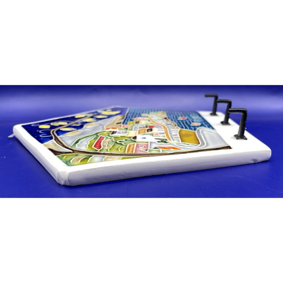 Vietri Pottery- Amalfi Coast Key Holder Tile Made/Hand Painted in Italy - Picture 7 of 10